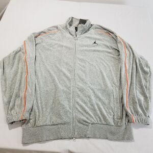 2007 Air Jordan Track Jacket Mens XXL Velour Gray Velvet Full Zip NWT 243752